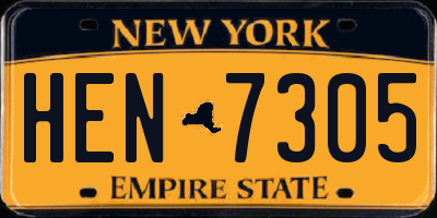 NY license plate HEN7305
