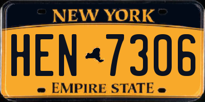 NY license plate HEN7306