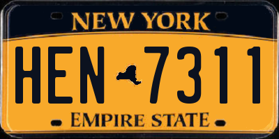 NY license plate HEN7311