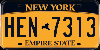 NY license plate HEN7313