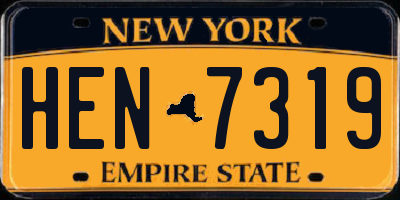 NY license plate HEN7319