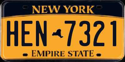 NY license plate HEN7321