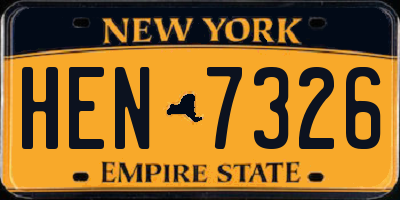 NY license plate HEN7326