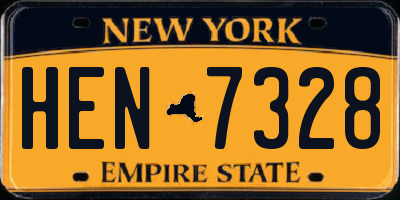 NY license plate HEN7328