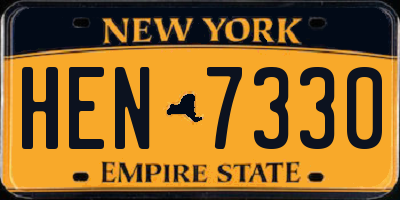 NY license plate HEN7330