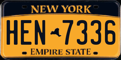 NY license plate HEN7336