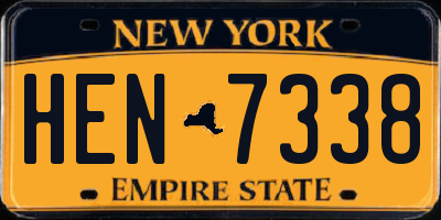 NY license plate HEN7338