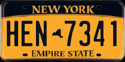 NY license plate HEN7341