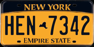 NY license plate HEN7342
