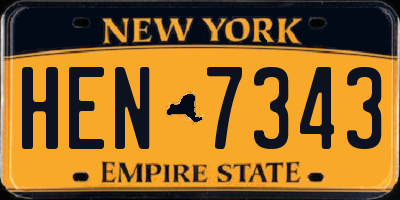 NY license plate HEN7343