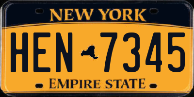 NY license plate HEN7345