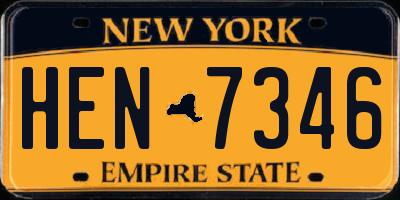 NY license plate HEN7346