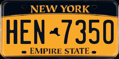 NY license plate HEN7350