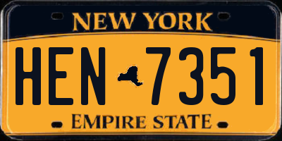 NY license plate HEN7351