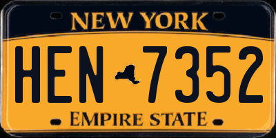 NY license plate HEN7352