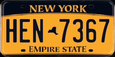 NY license plate HEN7367