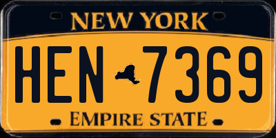 NY license plate HEN7369