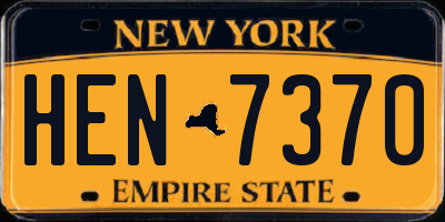 NY license plate HEN7370