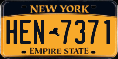 NY license plate HEN7371