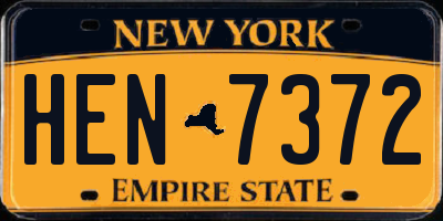 NY license plate HEN7372
