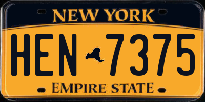 NY license plate HEN7375
