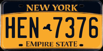 NY license plate HEN7376