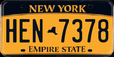 NY license plate HEN7378