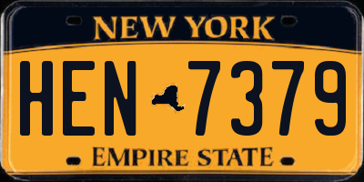 NY license plate HEN7379