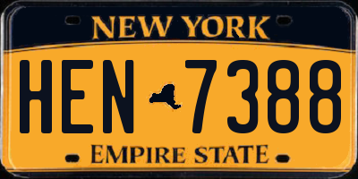 NY license plate HEN7388