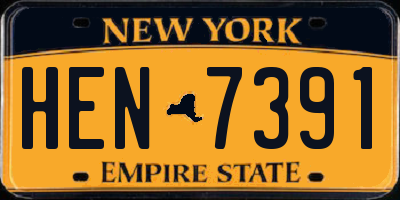 NY license plate HEN7391