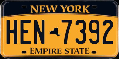 NY license plate HEN7392