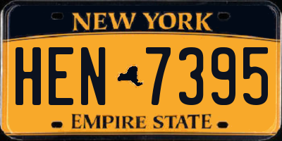 NY license plate HEN7395