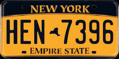 NY license plate HEN7396