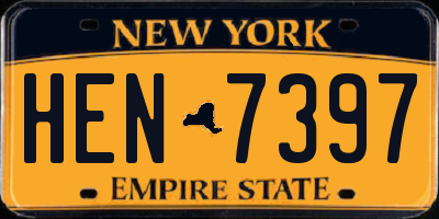 NY license plate HEN7397