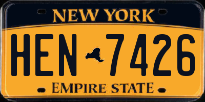 NY license plate HEN7426