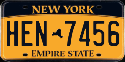 NY license plate HEN7456