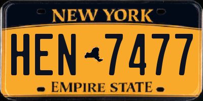 NY license plate HEN7477