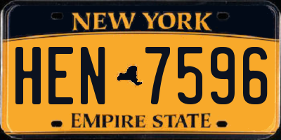 NY license plate HEN7596