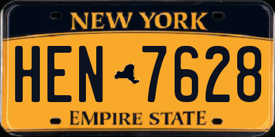 NY license plate HEN7628