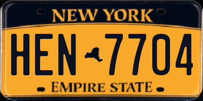 NY license plate HEN7704