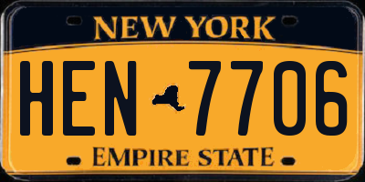 NY license plate HEN7706