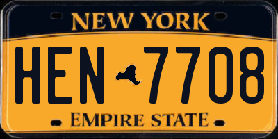 NY license plate HEN7708