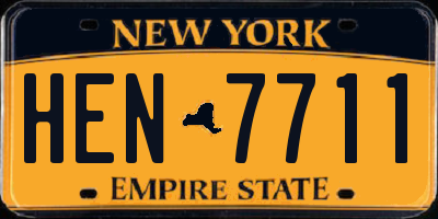 NY license plate HEN7711