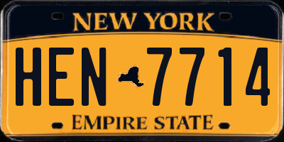 NY license plate HEN7714