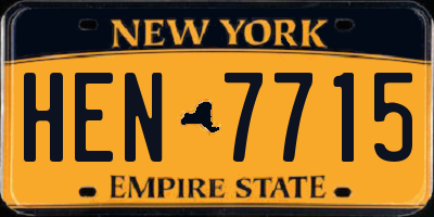 NY license plate HEN7715