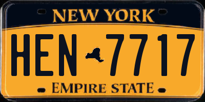 NY license plate HEN7717