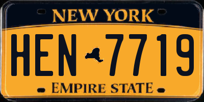 NY license plate HEN7719