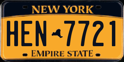 NY license plate HEN7721