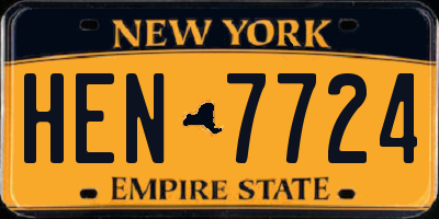 NY license plate HEN7724