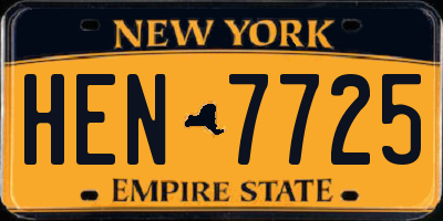 NY license plate HEN7725